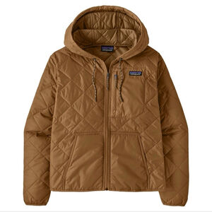 Patagonia Diamond Quilted Bomber Hoody Jacket Women's XSmall Deer Brown NWT